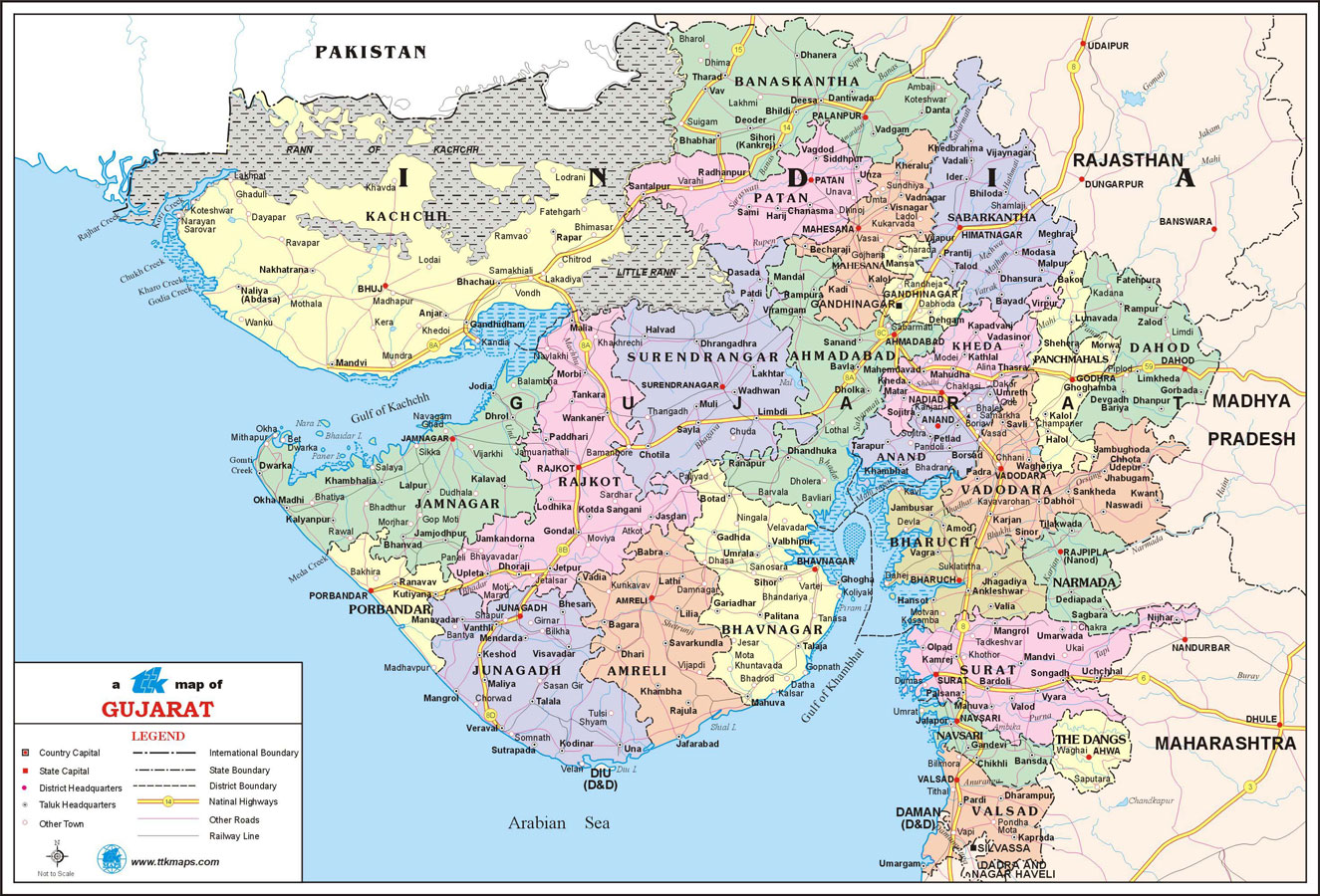 Gujarat Travel Map