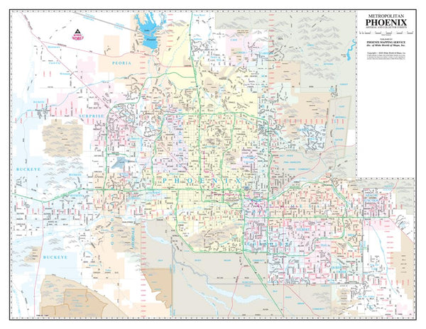 Metropolitan Phoenix Arterial and Collector Streets Standard Desk Map ...