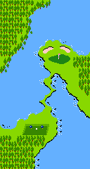 Map of a hole from Golf on the FC, FDS, and NES