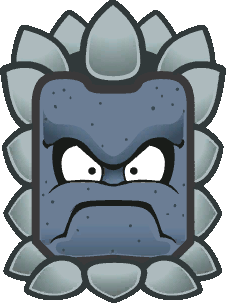 A Thwomp, from Super Paper Mario.