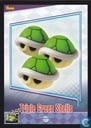 The Triple Green Shells card from the Mario Kart Wii trading cards