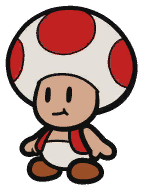 A Toad from Paper Mario: Color Splash.