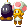 Sprite of a Bob-omb and a Toad at the winner's circle from Mario Kart: Super Circuit