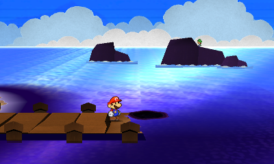 First paperization spot in Whitecap Beach of Paper Mario: Sticker Star.