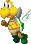 Sprite of a green Koopa Paratroopa from Mario & Luigi: Superstar Saga + Bowser's Minions