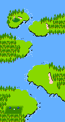 Map of a hole from Golf on the FC, FDS, and NES