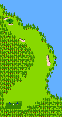 Map of a hole from Golf on the FC, FDS, and NES