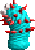 Cyan with red spikes (big)