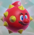 A screen shot of Spike Ball Mario from the Super Mario Bros. Wonder Direct