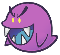 Sprite of a Dark Boo from Paper Mario: The Thousand-Year Door (Nintendo Switch).