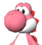 A side view of a Pink Yoshi, from Mario Super Sluggers.