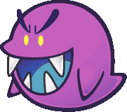 Sprite of a Dark Boo from Super Paper Mario.