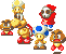 Sprite of a crowd, from the winner screen in Mario Kart: Super Circuit.