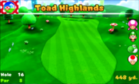 Hole 16 of Toad Highlands in Mario Golf: World Tour.