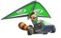 Luigi gliding with the Super Leaf equipped.