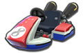 The icon of the red Standard Kart from Mario Kart 8