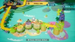 Hidden Hills, the secret final world of Yoshi's Crafted World.