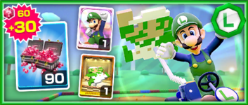 The Luigi (Classic) Pack from the 2020 Mario vs. Luigi Tour in Mario Kart Tour