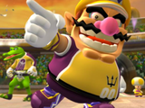 Wario enters the frame, mocking Mario