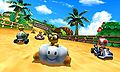 Lakitu, Toad and Koopa Troopa racing on Cheep Cheep Lagoon.