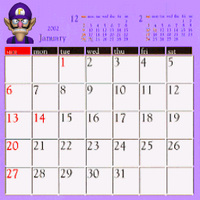 Waluigi's calendar from Mario Party 4