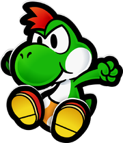 Yoshi in Paper Mario: The Thousand-Year Door (Nintendo Switch).