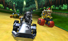 Metal Mario, Bowser and Yoshi in DK Jungle.