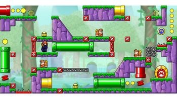 Miiverse screenshot of the 46th official level in the online community of Mario vs. Donkey Kong: Tipping Stars