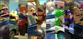 Trailer screenshot showing various characters in their GLAs (except Waluigi)