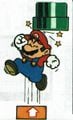 Mario, hitting his head on a Warp Pipe (Nintendo Power Strategy Guide)