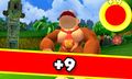 Donkey Kong receiving a +9 in Mario Golf: World Tour