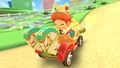 Baby Daisy boosting in the Prancer on 3DS Mario Circuit