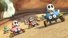 Coloured Shy Guys racing