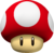 Artwork of a Mushroom from New Super Mario Bros., also reused for the Mushroom in Mario Kart Wii