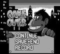 Game Over screen