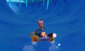 Rosalina driving on her ice world.