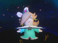 Rabbid Rosalina using her Ennui technique in Mario + Rabbids Sparks of Hope