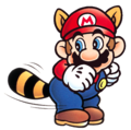 Raccoon Mario attacking