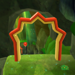 In-game screenshot of the gate for Comet Medals in Super Mario Galaxy 2.