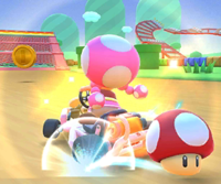 Thumbnail of the Rosalina Cup challenge from the Marine Tour; a Combo Attack challenge set on SNES Donut Plains 1T (reused as the Monty Mole Cup's bonus challenge in the Singapore Tour)