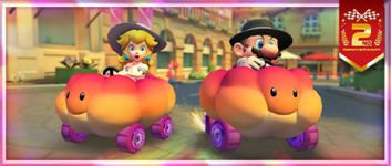 The "A 2nd Anniversary Tour Celebration! Sunset Cloud!" Pack from the 2nd Anniversary Tour in Mario Kart Tour