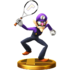 Waluigi's trophy render from Super Smash Bros. for Wii U