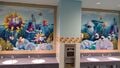 On the murals featured in the restrooms at Super Nintendo World