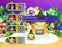 Bowser predicting the loser on Waluigi's Island from Mario Party 3