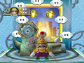 Wario receiving a white ball in the Lottery Ball Game.