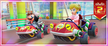 The "A 2nd Anniversary Tour Celebration! Crimson Hop Rod!" Pack from the 2nd Anniversary Tour in Mario Kart Tour