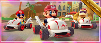 The "Celebrating the Los Angeles Tour with the Cleanup Hitter!" Offer from the 2021 Los Angeles Tour in Mario Kart Tour