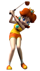 Artwork of Princess Daisy from Mario Golf: Toadstool Tour