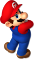 Mario with arms folded, looking backwards