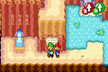 Mario and Luigi in the mountain's watering hole.